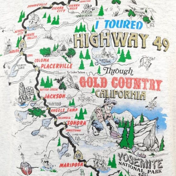 Gold Country California T Shirt Mens Size Medium Vintage 90s Highway 49 Miner - Picture 2 of 8